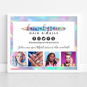 Poster Photo de marketing commercial pour cheveux et ongl