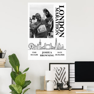 Poster Photo de médaille personnalisée du marathon de Lon