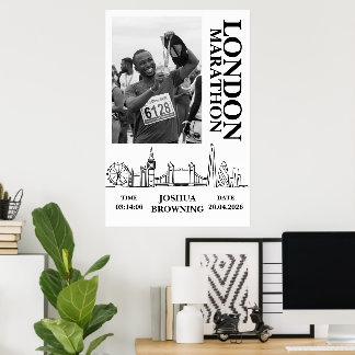 Poster Photo de médaille personnalisée du marathon de Lon