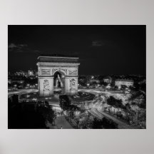 Photo de nuit noire et blanche Arc de Triomphe Par