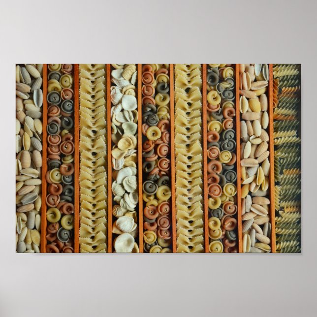 Poster Photo de pâtes colorées (Devant)