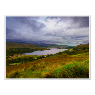 Poster Photo de paysage du lac de montagne d'Irlande sur