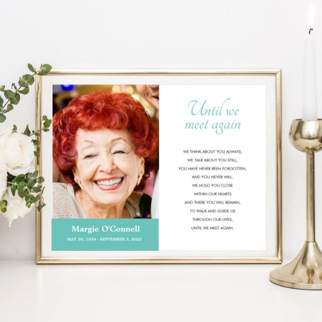 Poster Photo de poème funéraire Turquoise jusqu'à ce que  (Créateur téléchargé)