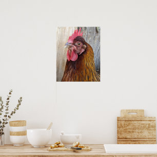 Poster Photo de poule rouge