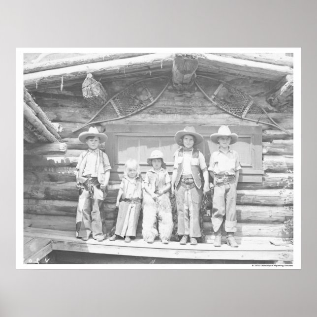 Poster Photo de ranch des mecs en cowboy (Devant)