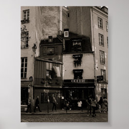 Poster photo de rue en noir et blanc à paris