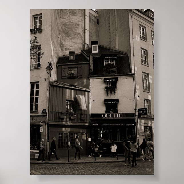 Poster photo de rue en noir et blanc à paris (Devant)