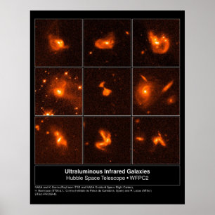 Poster Photo de télescope de Hubble de galaxies d'Infared