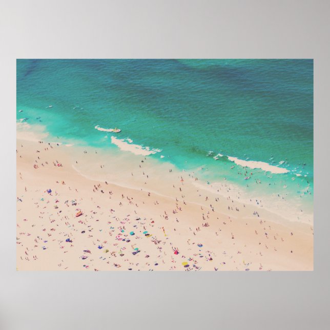 Poster Photo de voyage de la plage avec eau turquoise (Devant)