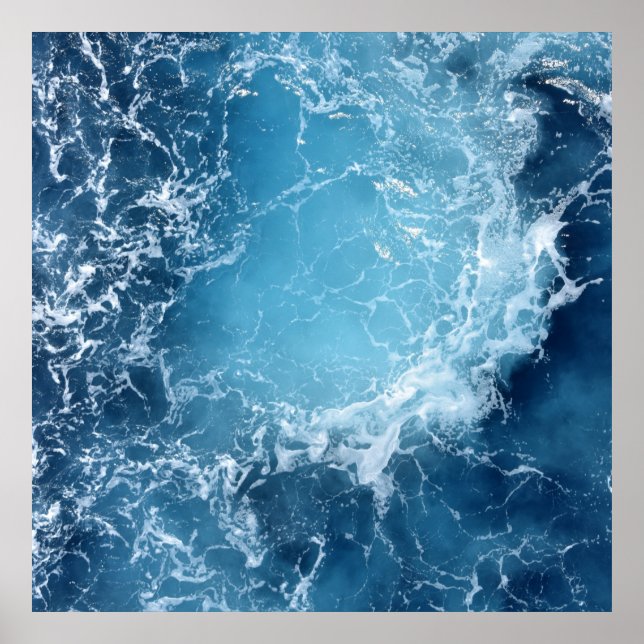 Poster photo Deep Blue Ocean Waves (Devant)