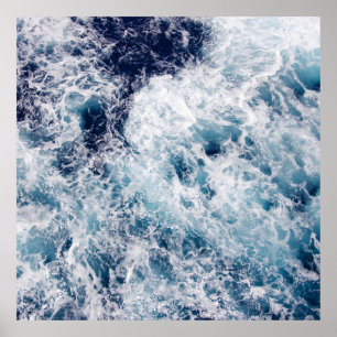 Poster photo Deep Blue Ocean Waves