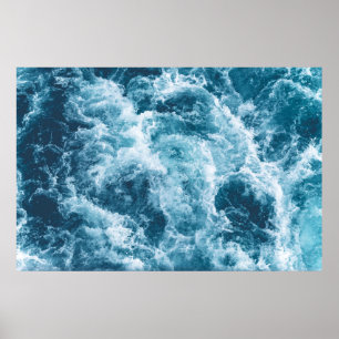 Poster photo Deep Blue Ocean Waves