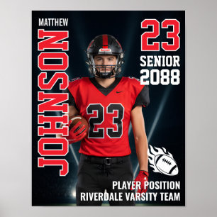 Poster Photo d'équipe de football senior sur fond clair S