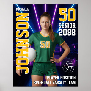 Poster Photo d'équipe de joueur de volley-ball personnali