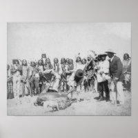 Photo des Indiens Lakotas Skinning Cattle