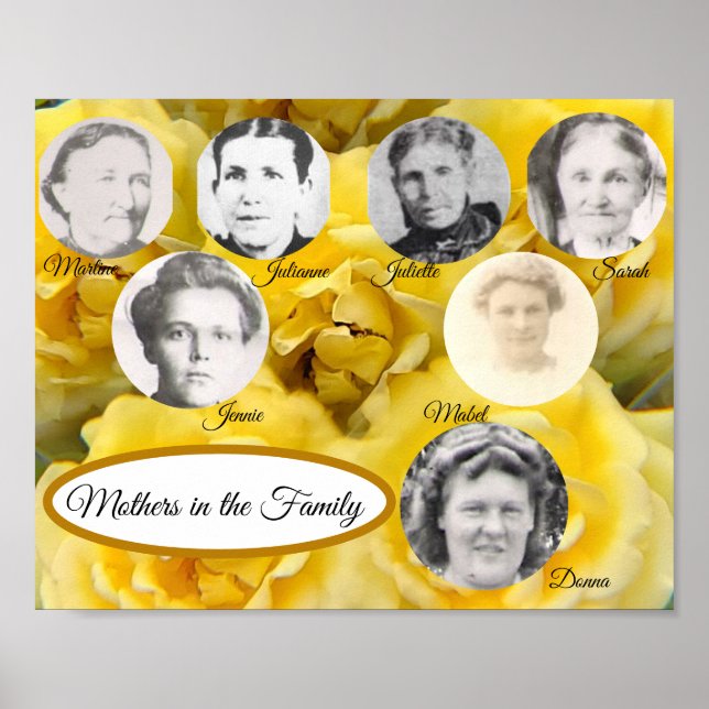 Poster photo des mères des roses jaunes dans la fa (Devant)