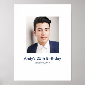 Poster Photo du 25e anniversaire personnalisée Connexion