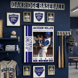 Poster Photo du joueur MVP de baseball pour la soirée des