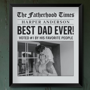 Poster Photo du journal personnalisé Best Papa Ever