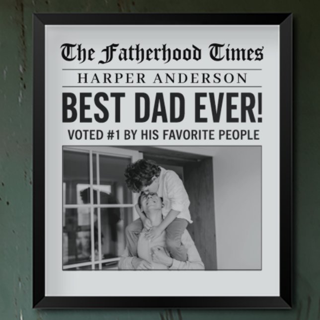 Poster Photo du journal personnalisé Best Papa Ever (Créateur téléchargé)