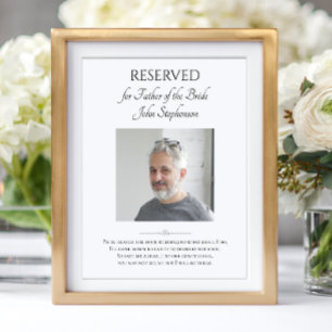 Poster Photo du Père de la Mariée Sauvez un siège Mariage