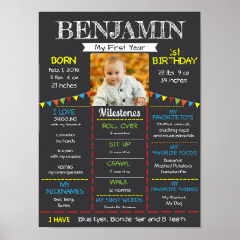 Poster Photo du premier anniversaire du bébé