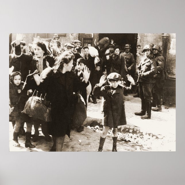 Poster Photo du soulèvement du ghetto de Varsovie de Jurg (Devant)