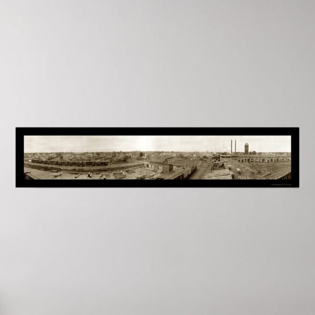 Poster Photo du train Odanah Wisconsin 1915 (Devant)