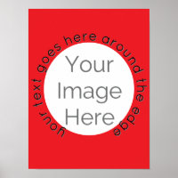 Poster photo en cercle rouge personnalisé - Ajoute