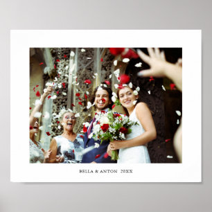 Poster Photo et nom du Mariage personnalisé Imprimer
