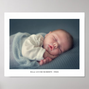 Poster Photo et nom personnalisé pour bébé Imprimer