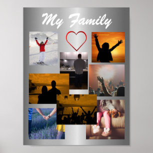 Poster Photo Famille Personnalisée Modèle Collage Pour 8