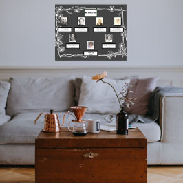 Poster Photo Family Tree Daisy Art Bordure sur Dark Grey