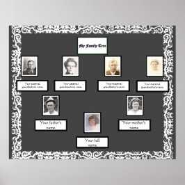 Poster Photo Family Tree dentelle regarder la frontière s