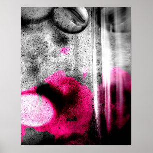 Poster Photo Fuchsia Abstraite, gris et gris noir