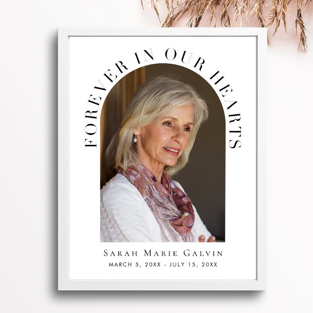 Poster Photo Funéraire Mémorial À jamais dans nos cœurs (Créateur téléchargé)