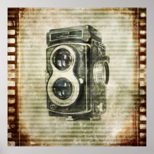 Poster Photo Grunge photographe Caméra Vintage
