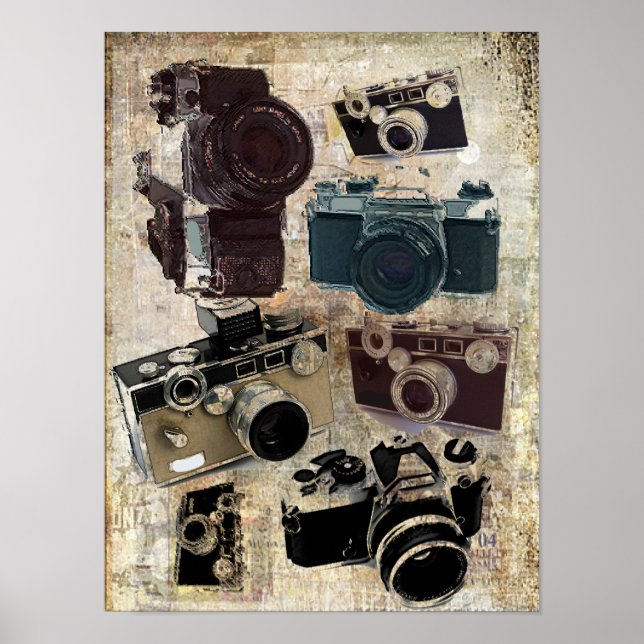 Poster Photo Grunge photographe Caméra Vintage (Devant)