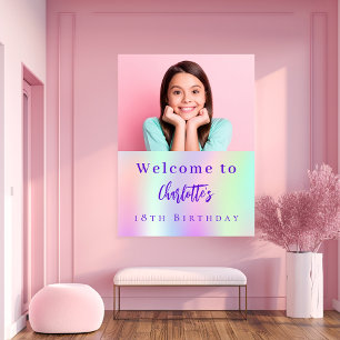 Poster Photo Holographique personnalisée 18e anniversaire