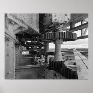 Poster Photo industrielle - Engin de tournage du pont fer