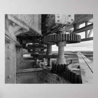 Poster Photo industrielle - Engin de tournage du pont fer