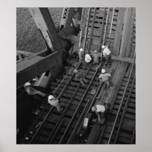 Poster Photo industrielle - travailleurs de pont en