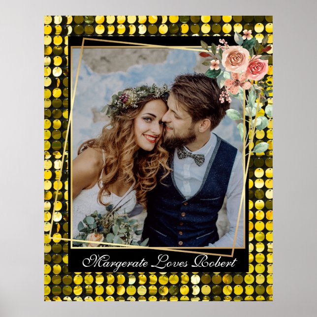Poster Photo Mariage d'or moderne (Devant)