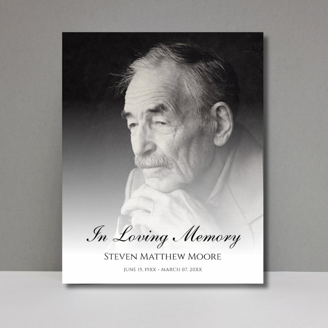 Poster Photo Memorial Hommage funéraire de la mort ("In Loving Memory" Photo Memorial)