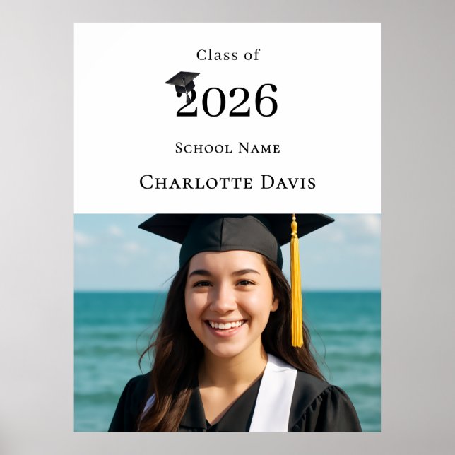 Poster Photo modern Graduation Party welcome (Devant)