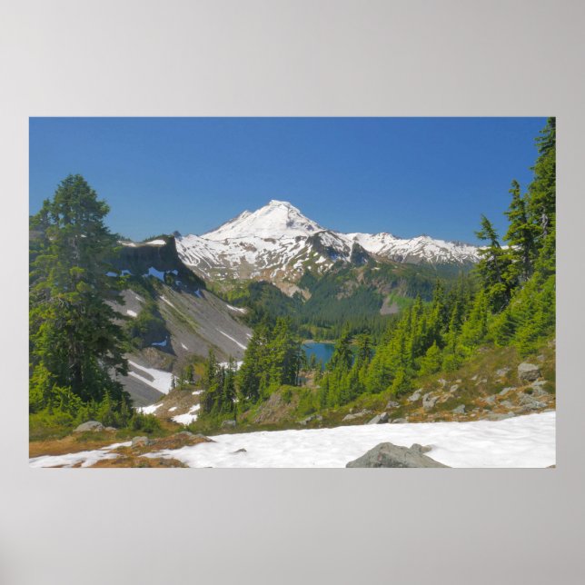 Poster photo Mt. Baker, Forest et Alpine Lake (Devant)