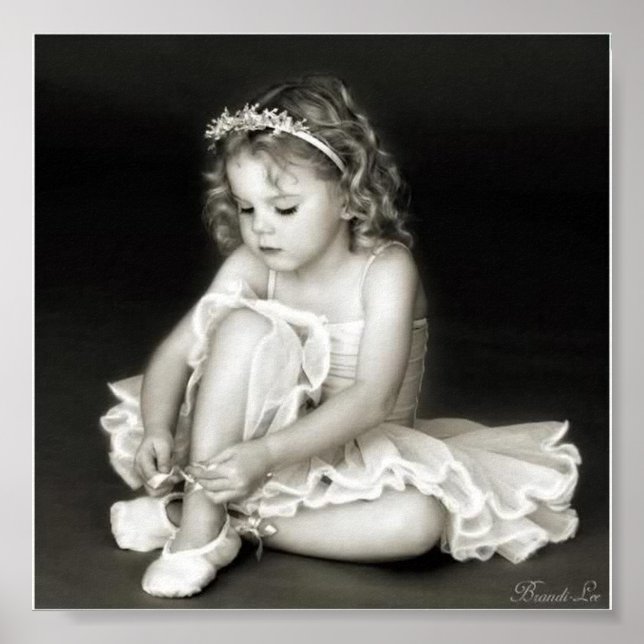 Poster - Photo noir et blanc Ballerina (Devant)