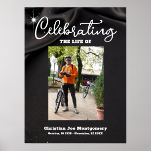 Poster Photo noire Célébration de la vie Obsèques Bienven