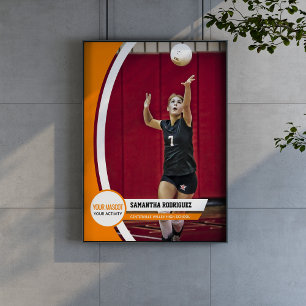 Poster photo Orange Curved Frame School