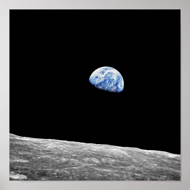 Poster Photo Orbite lunaire Apollo 8 de la NASA (Devant)